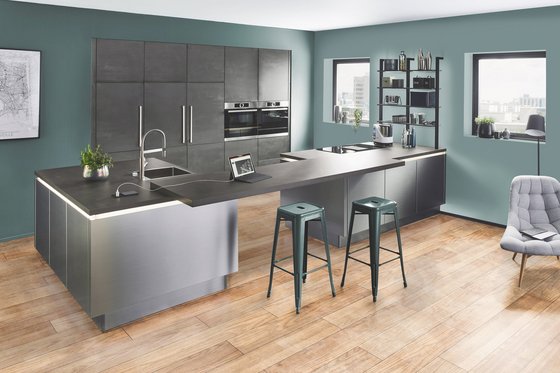cuisine, bureau, ilot