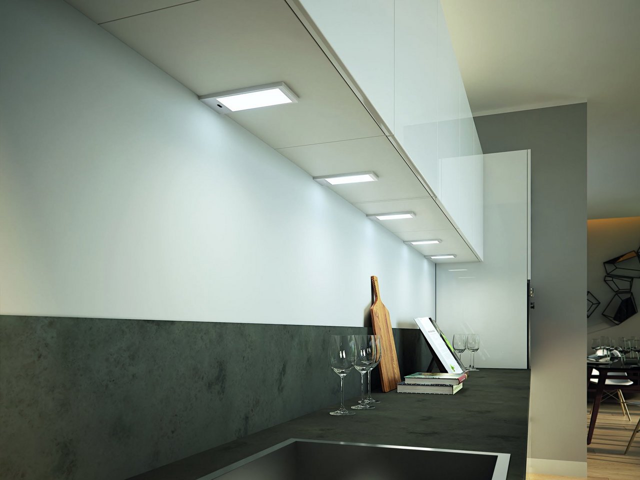 Eclairage & reglette LED sous meuble cuisine