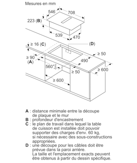 Réservoir de liquide pour table induction NEFF.