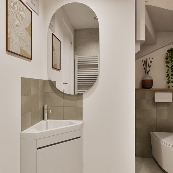 Meuble vasque blanc suspendu