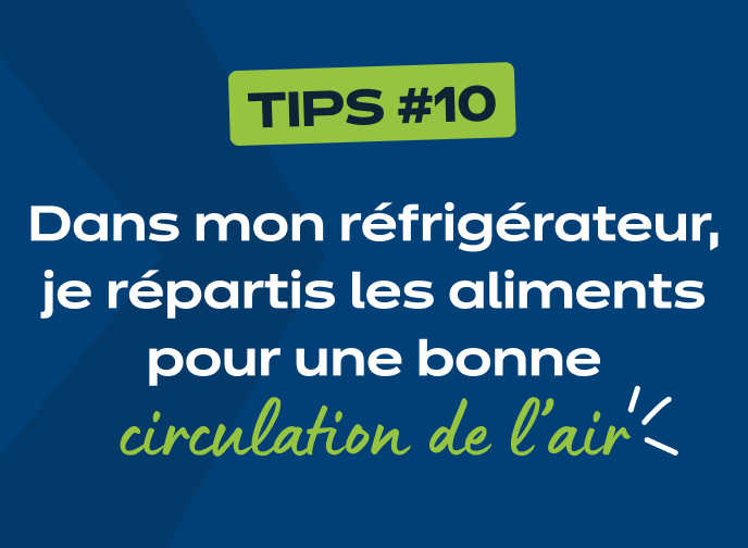 repartir aliments frigo pour circulation air