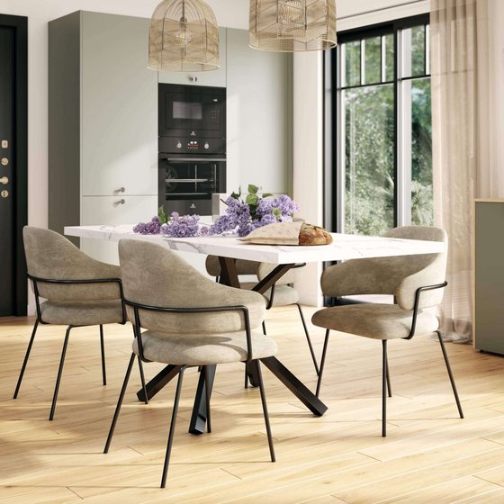 Salle à manger tendance et cozy avec table chaise